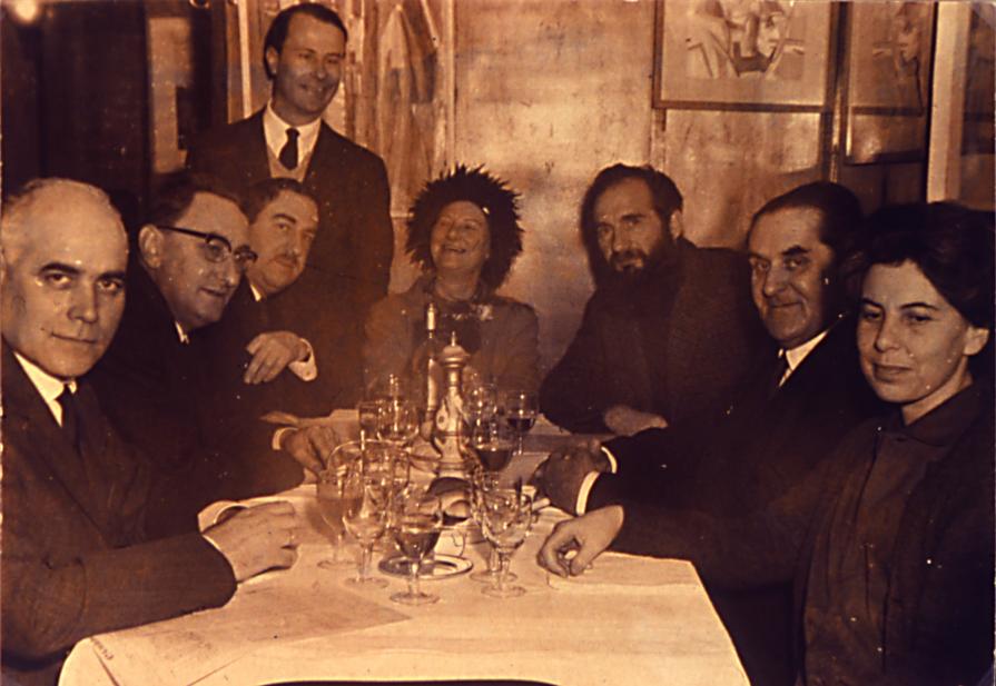 Mario Perocco, Umbro Apollonio, Giuseppe Santomaso, Peggy Guggenheim, Emilio Vedova, Giuseppe Marchiori and Annabianca Vedova, Venice, anni ‘50